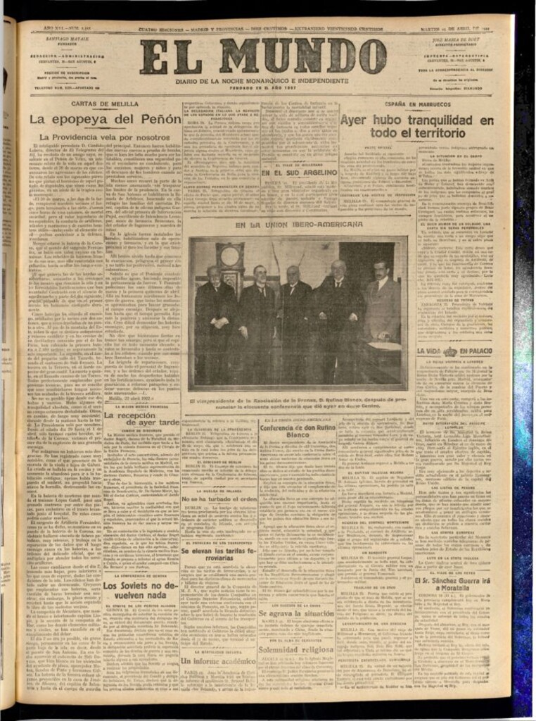 Miniatura de El Mundo del 25 de abril de 1922