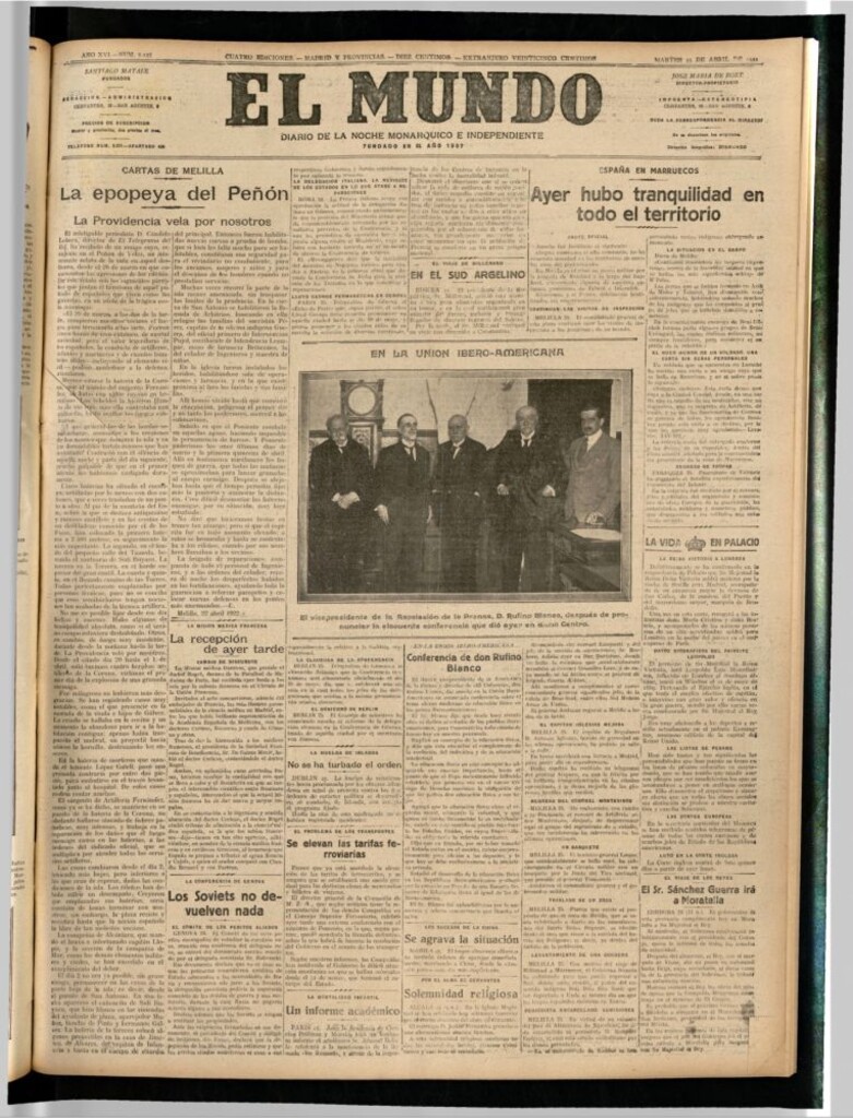 Miniatura de El Mundo del 25 de abril de 1922 (edición de provincias)