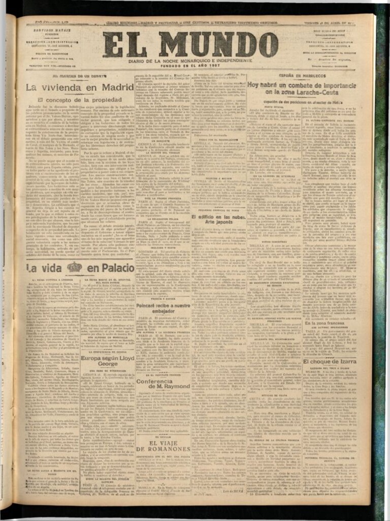 Miniatura de El Mundo del 28 de abril de 1922 (edición de provincias)