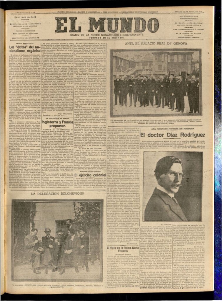 Miniatura de El Mundo del 29 de abril de 1922