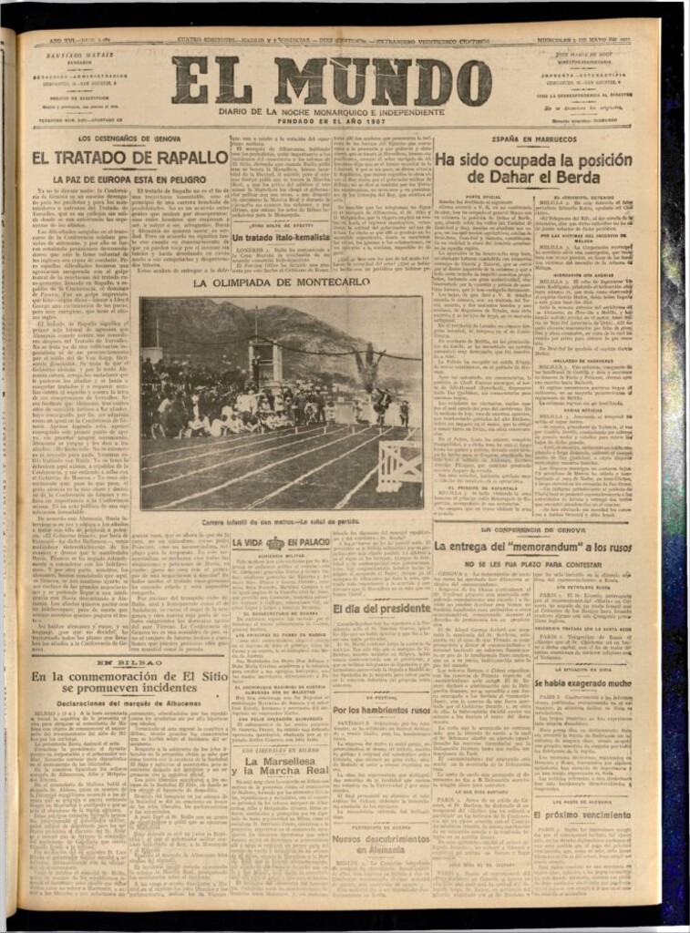 Miniatura de El Mundo del 3 de mayo de 1922