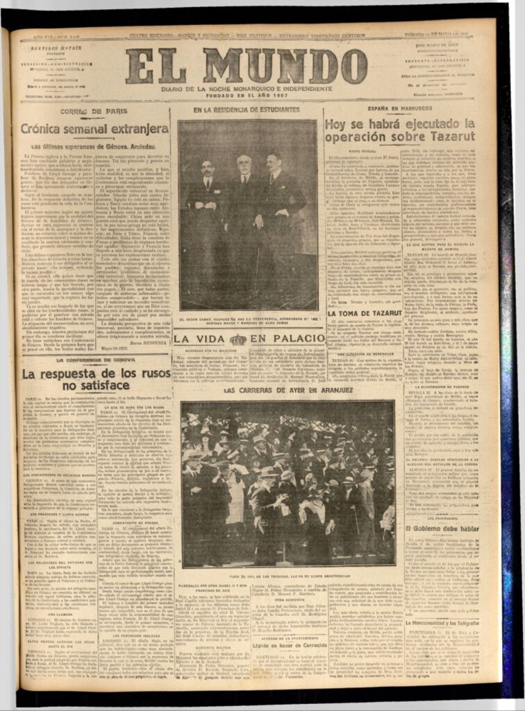 Miniatura de El Mundo del 12 de mayo de 1922