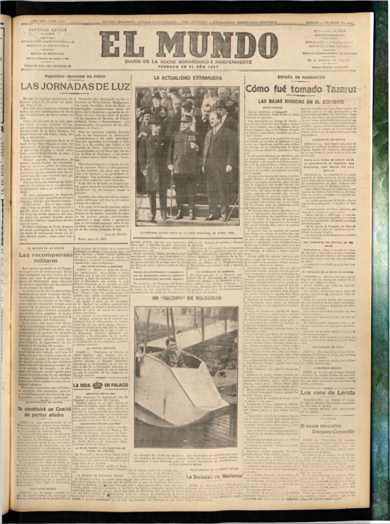 Miniatura de El Mundo del 13 de mayo de 1922 (edición de provincias)