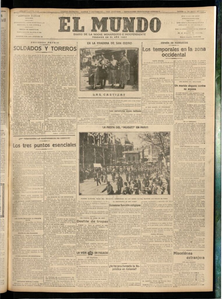 Miniatura de El Mundo del 15 de mayo de 1922 (edición de provincias)
