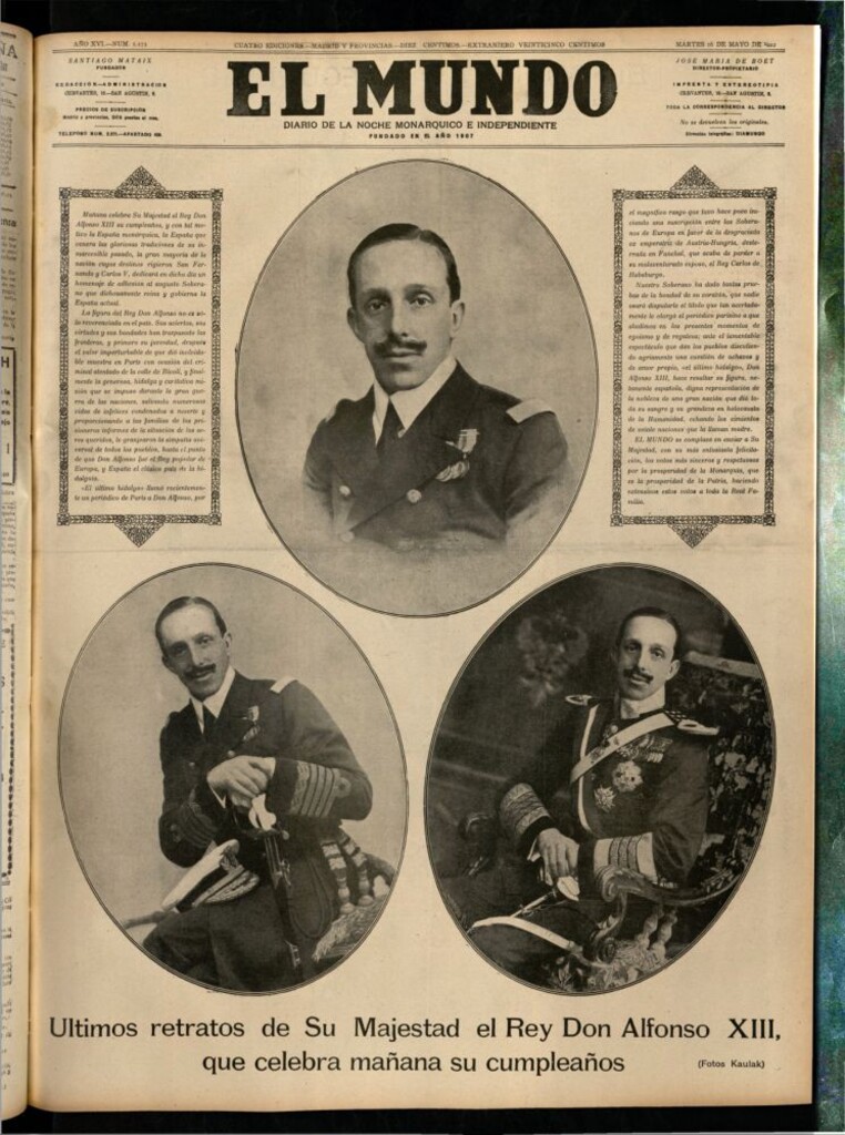 Miniatura de El Mundo del 16 de mayo de 1922 (edición de provincias)