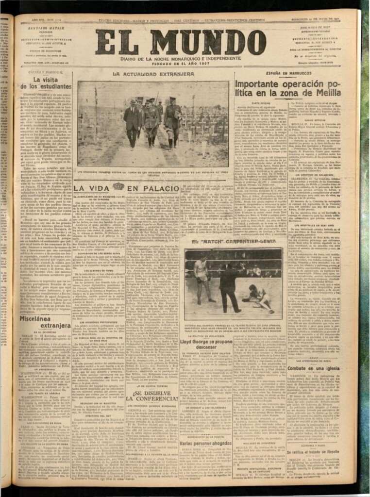 Miniatura de El Mundo del 17 de mayo de 1922 (edición de provincias)