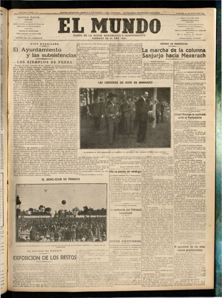Miniatura de El Mundo del 19 de mayo de 1922 (edición de provincias)
