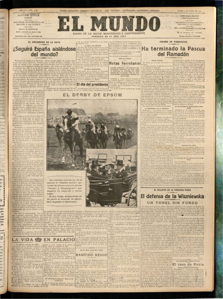 Miniatura de El Mundo del 5 de junio de 1922 (edición de provincias)