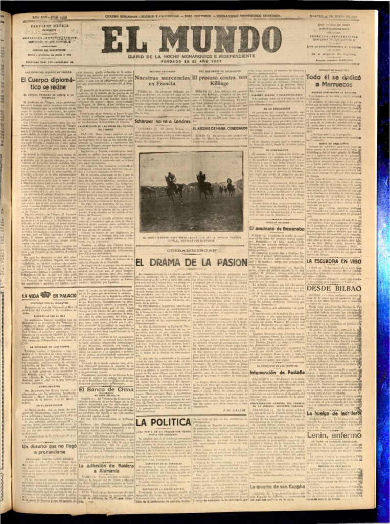 Miniatura de El Mundo del 13 de junio de 1922 (edición de provincias)