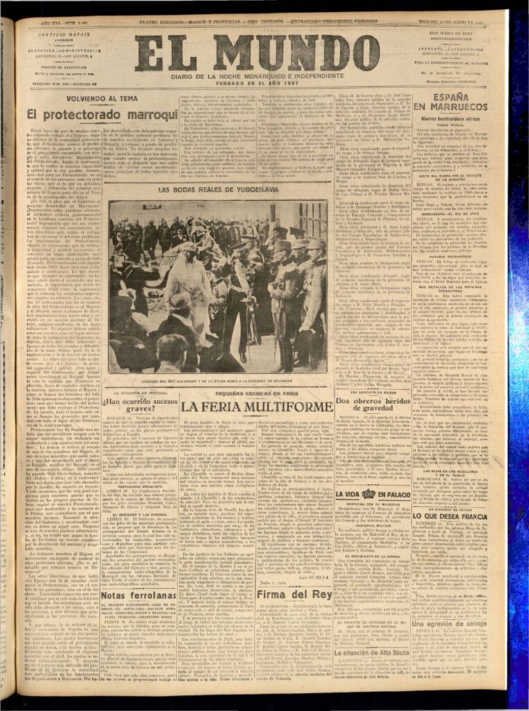 Miniatura de El Mundo del 16 de junio de 1922 (edición de provincias)