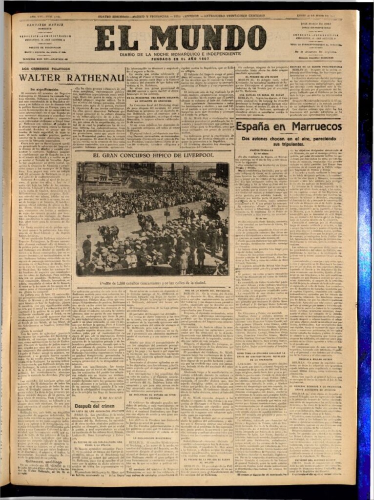 Miniatura de El Mundo del 26 de junio de 1922 (edición de provincias)