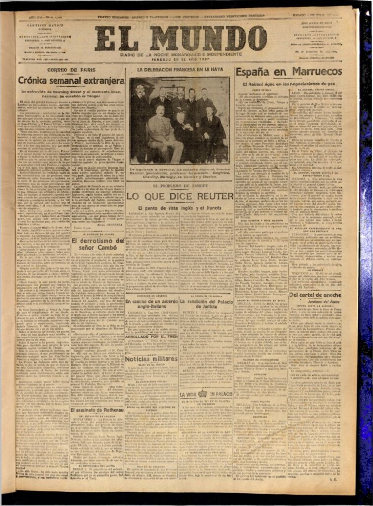 Miniatura de El Mundo del 1 de julio de 1922