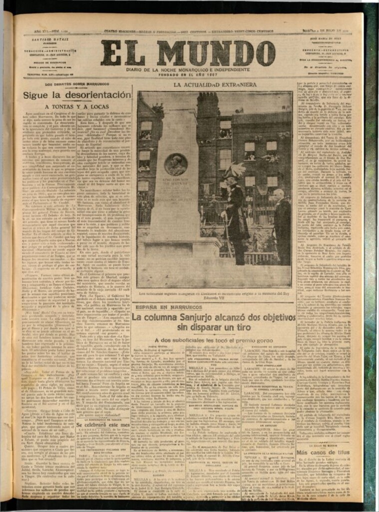 Miniatura de El Mundo del 4 de julio de 1922 (edición de provincias)