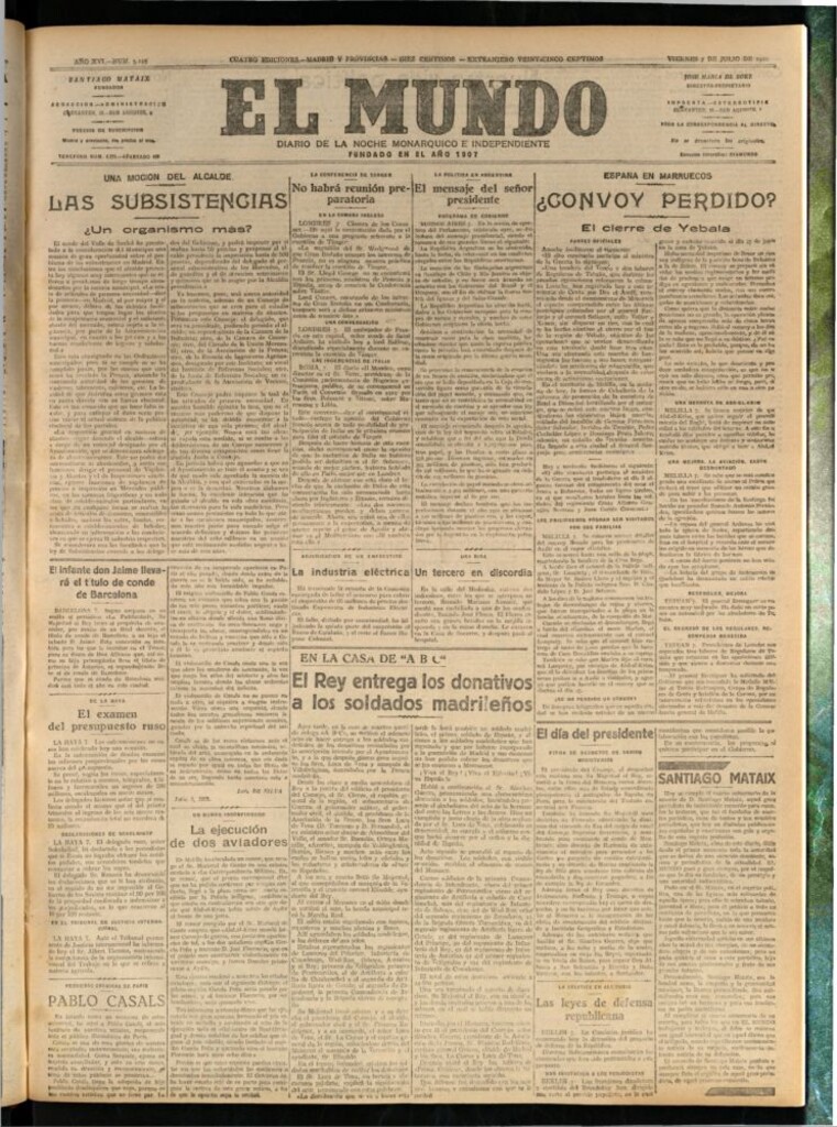 Miniatura de El Mundo del 7 de julio de 1922 (edición de provincias)