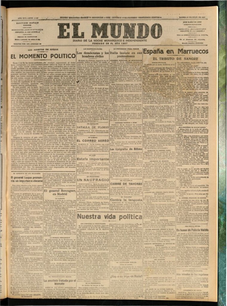 Miniatura de El Mundo del 10 de julio de 1922 (edición de provincias)
