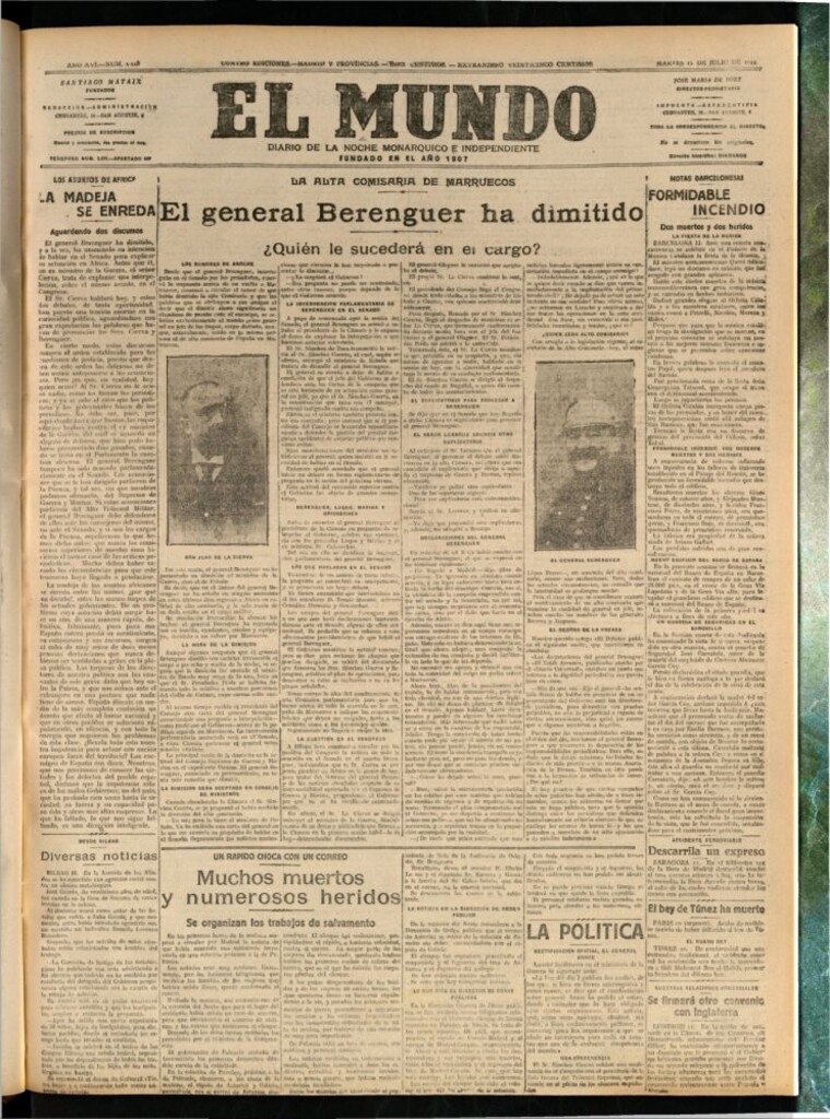 Miniatura de El Mundo del 11 de julio de 1922 (edición de provincias)