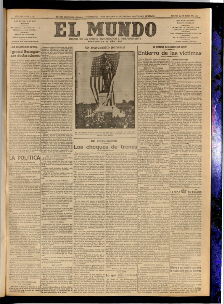 Miniatura de El Mundo del 13 de julio de 1922