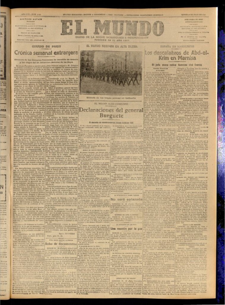 Miniatura de El Mundo del 17 de julio de 1922