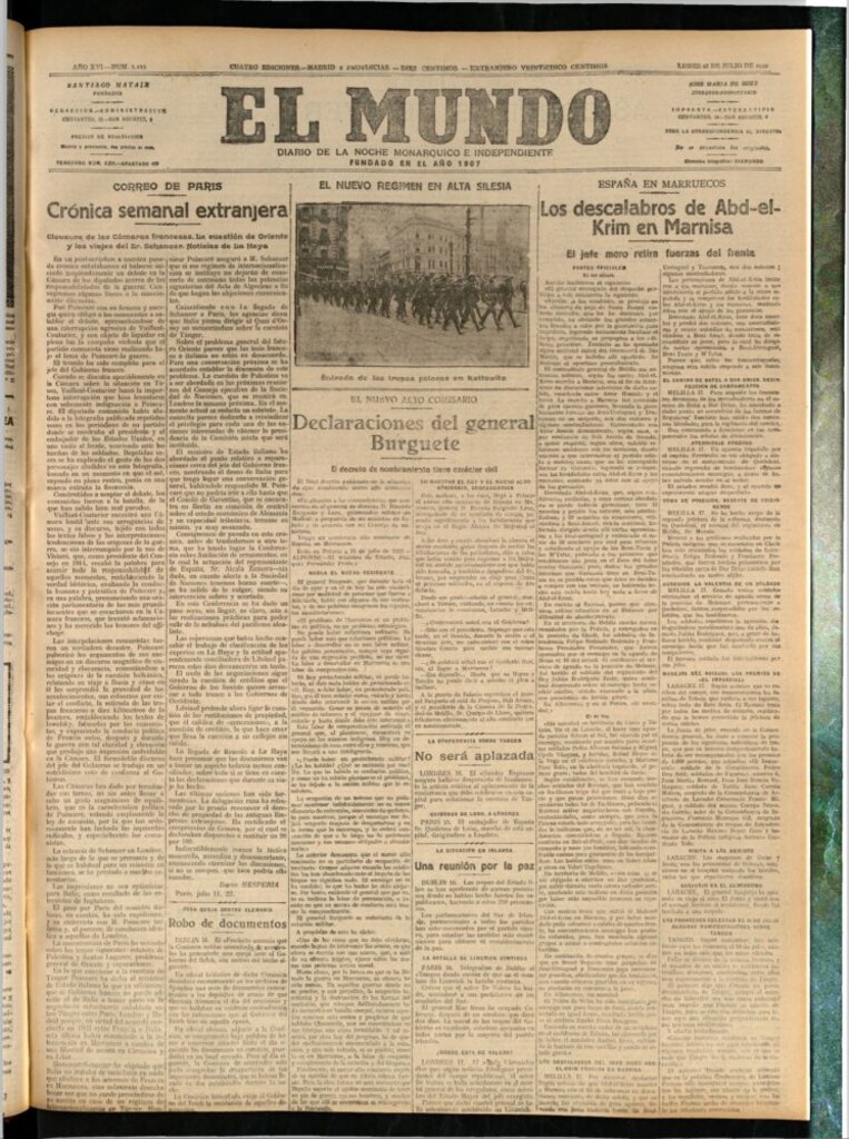 Miniatura de El Mundo del 17 de julio de 1922 (edición de provincias)