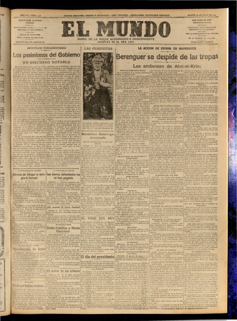 Miniatura de El Mundo del 18 de julio de 1922