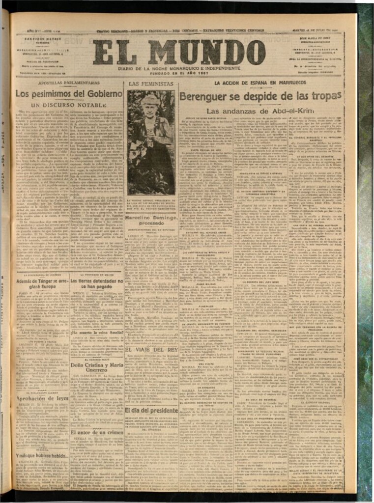 Miniatura de El Mundo del 18 de julio de 1922 (edición de provincias)