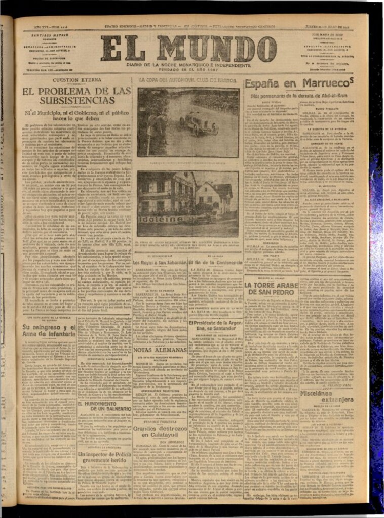Miniatura de El Mundo del 20 de julio de 1922