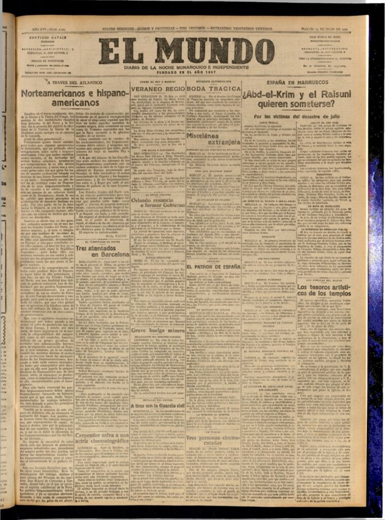 Miniatura de El Mundo del 25 de julio de 1922