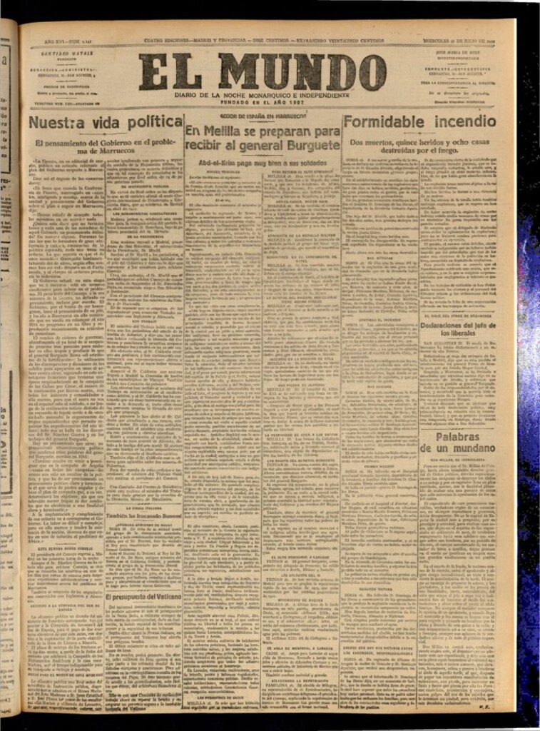 Miniatura de El Mundo del 26 de julio de 1922