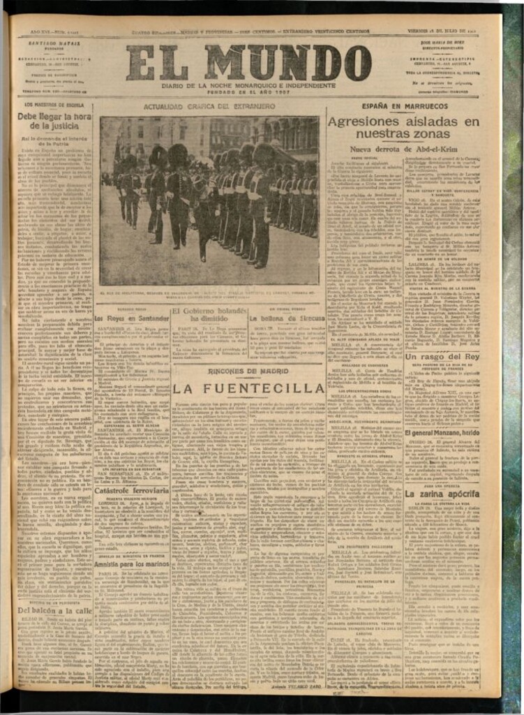 Miniatura de El Mundo del 28 de julio de 1922 (edición de provincias)
