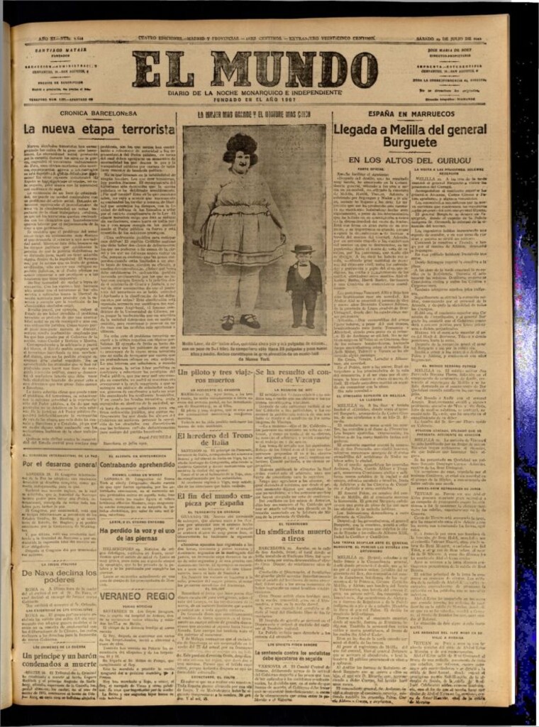 Miniatura de El Mundo del 29 de julio de 1922