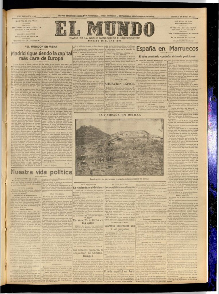 Miniatura de El Mundo del 31 de julio de 1922