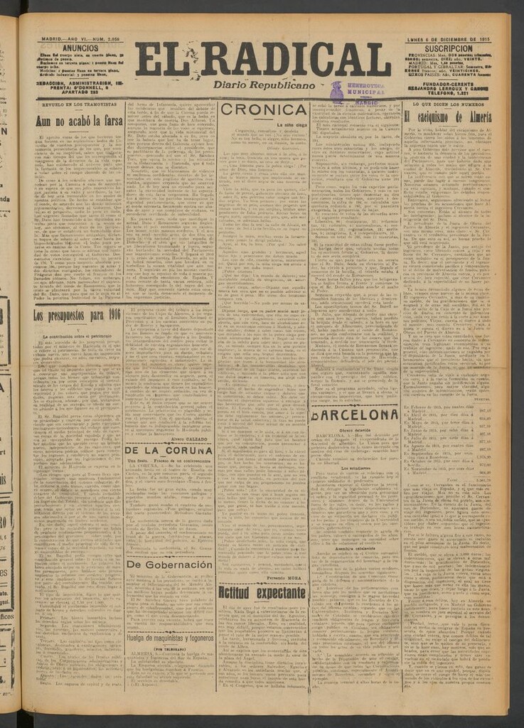 Miniatura de El Radical: diario republicano del 6 de diciembre de 1915