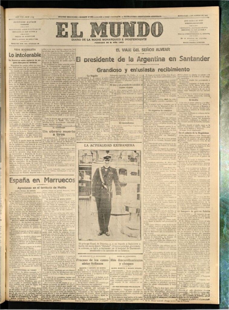 Miniatura de El Mundo del 2 de agosto de 1922 (edición de provincias)