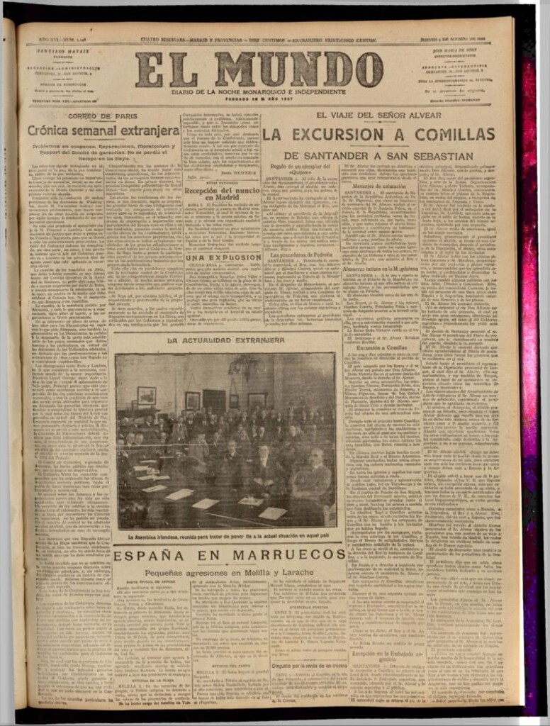 Miniatura de El Mundo del 3 de agosto de 1922
