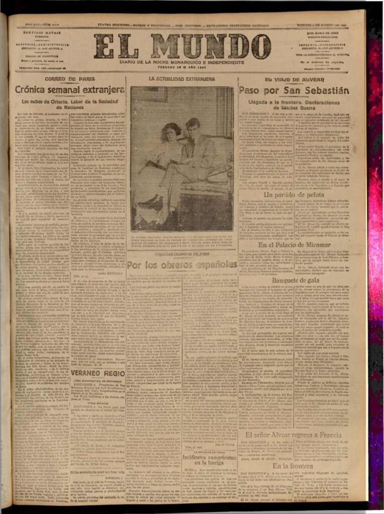 Miniatura de El Mundo del 4 de agosto de 1922