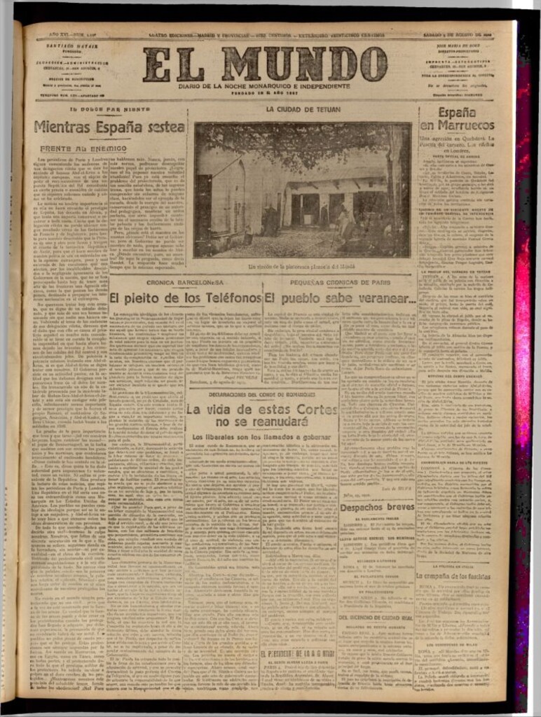 Miniatura de El Mundo del 5 de agosto de 1922