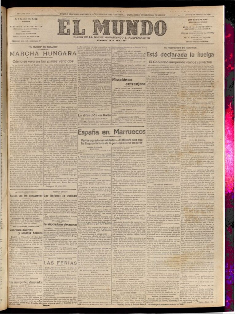 Miniatura de El Mundo del 7 de agosto de 1922