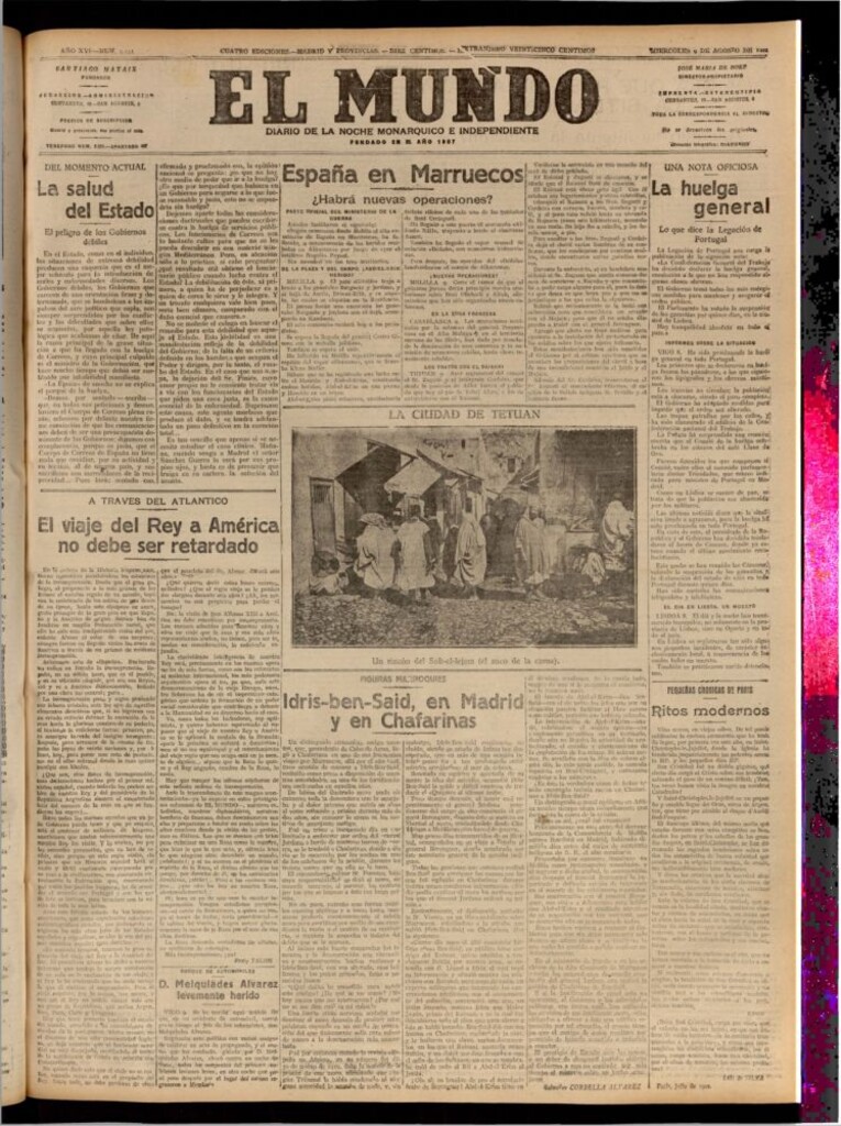 Miniatura de El Mundo del 9 de agosto de 1922