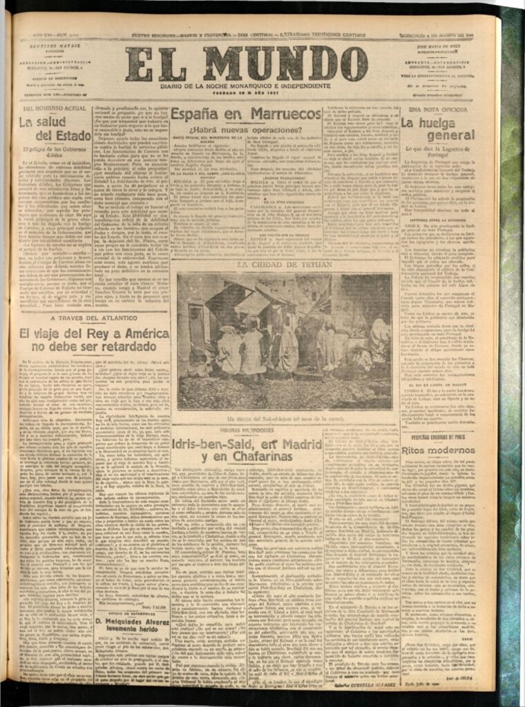 Miniatura de El Mundo del 9 de agosto de 1922 (edición de provincias)