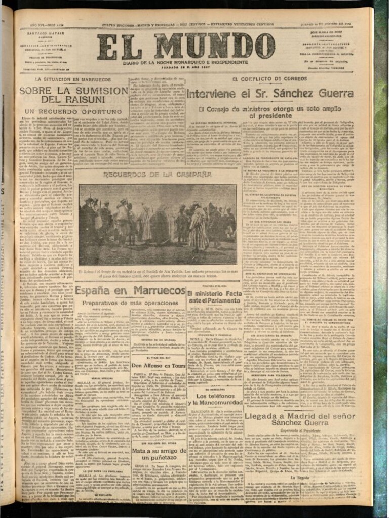 Miniatura de El Mundo del 10 de agosto de 1922 (edición de provincias)