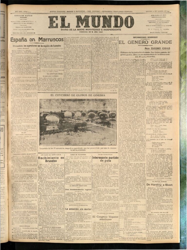 Miniatura de El Mundo del 12 de agosto de 1922 (edición de provincias)