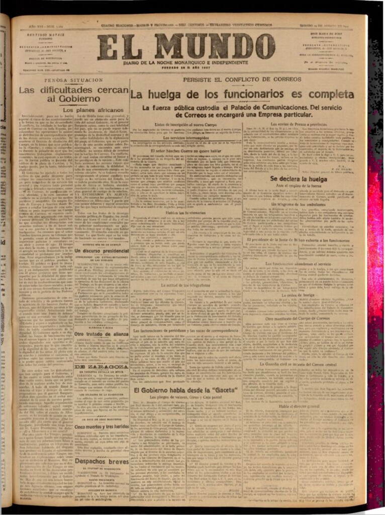 Miniatura de El Mundo del 19 de agosto de 1922