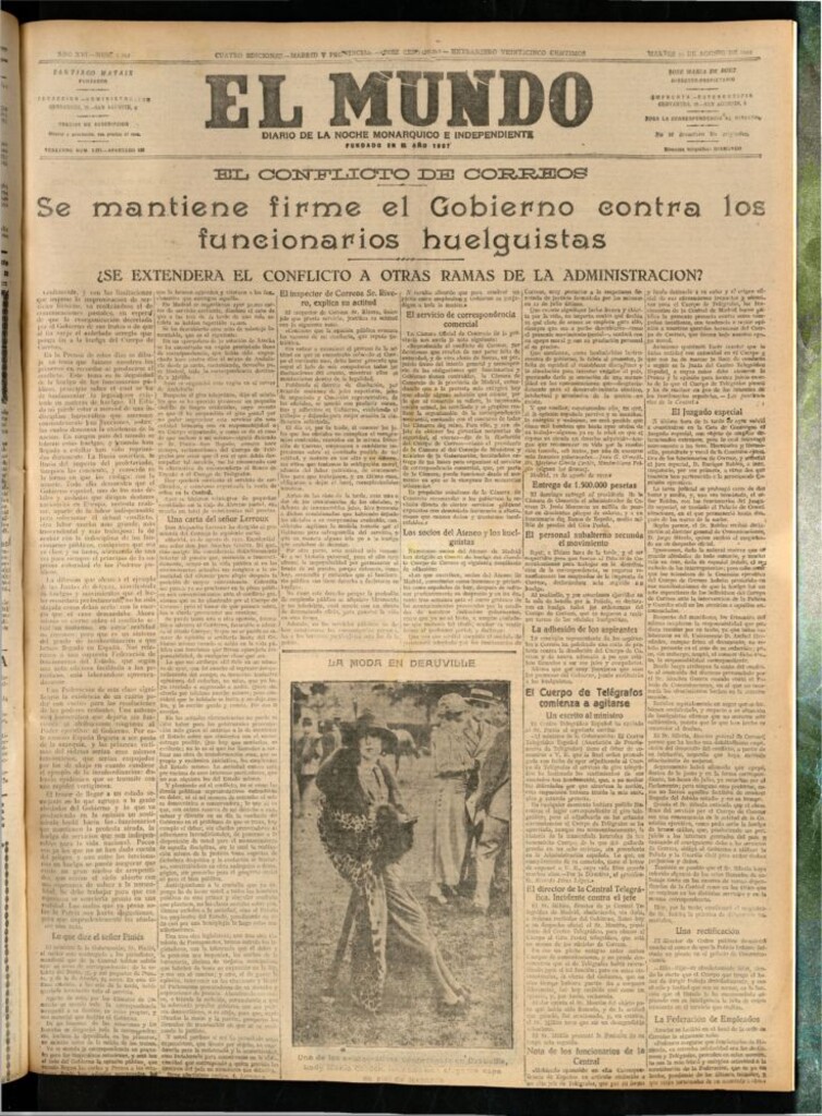 Miniatura de El Mundo del 22 de agosto de 1922 (edición de provincias)
