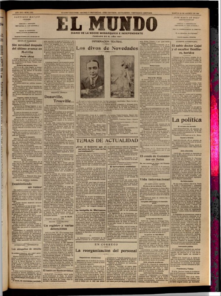Miniatura de El Mundo del 29 de agosto de 1922