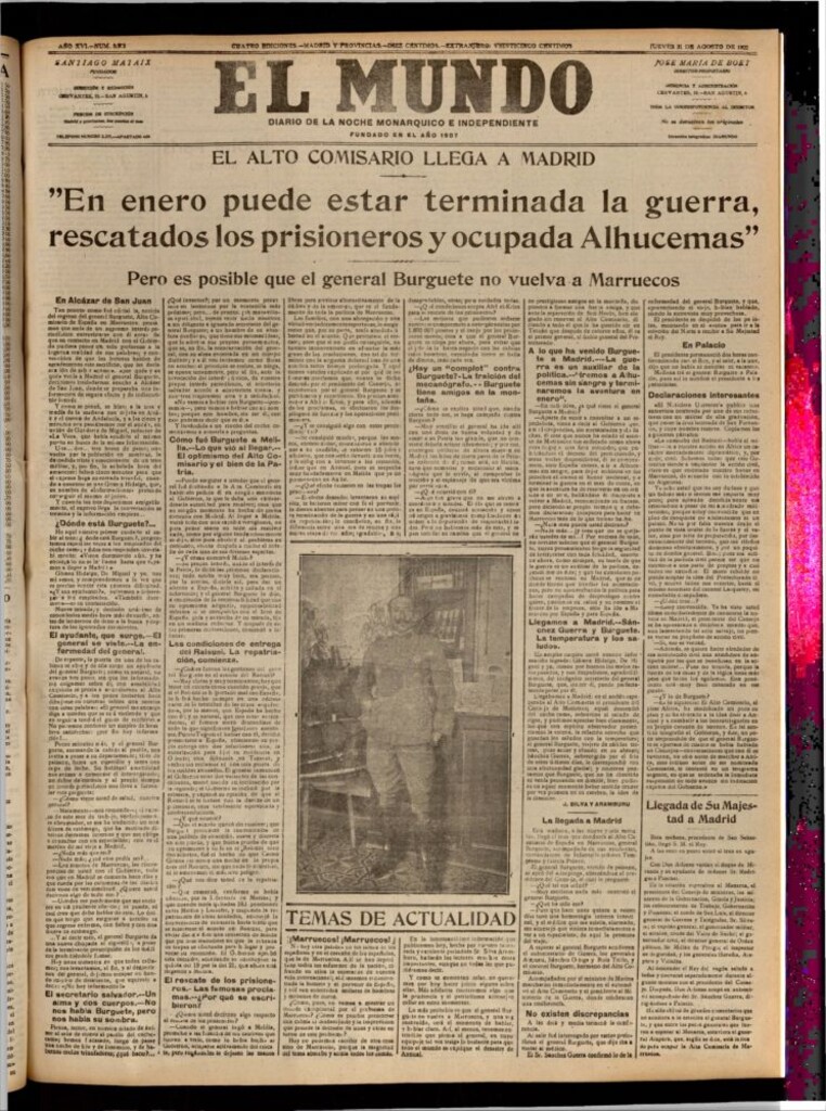 Miniatura de El Mundo del 31 de agosto de 1922