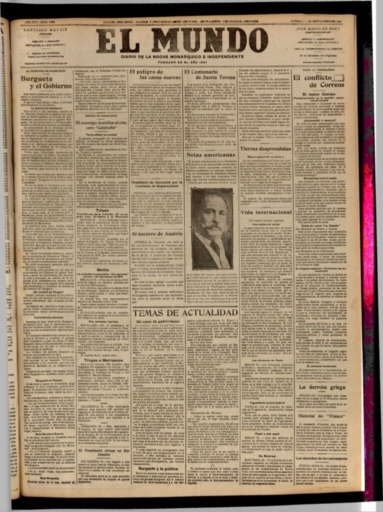 Miniatura de El Mundo del 1 de septiembre de 1922