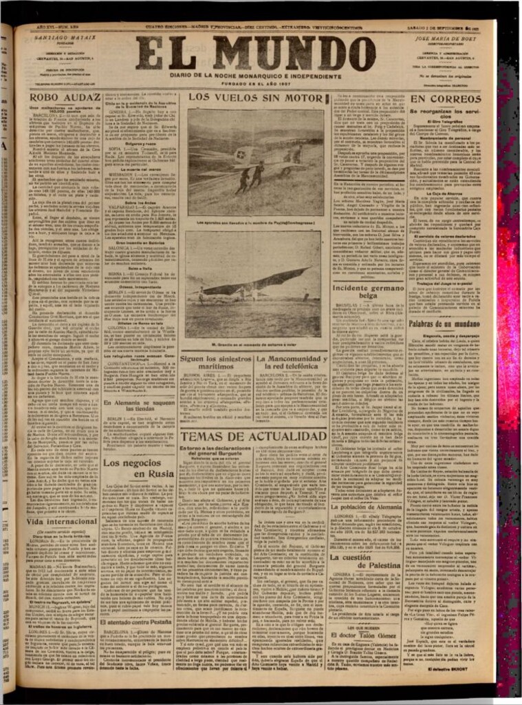 Miniatura de El Mundo del 2 de septiembre de 1922
