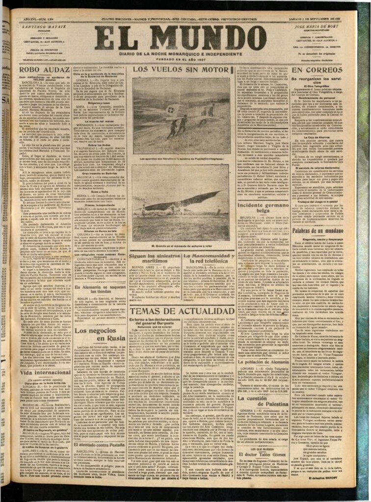 Miniatura de El Mundo del 2 de septiembre de 1922 (edición de provincias)