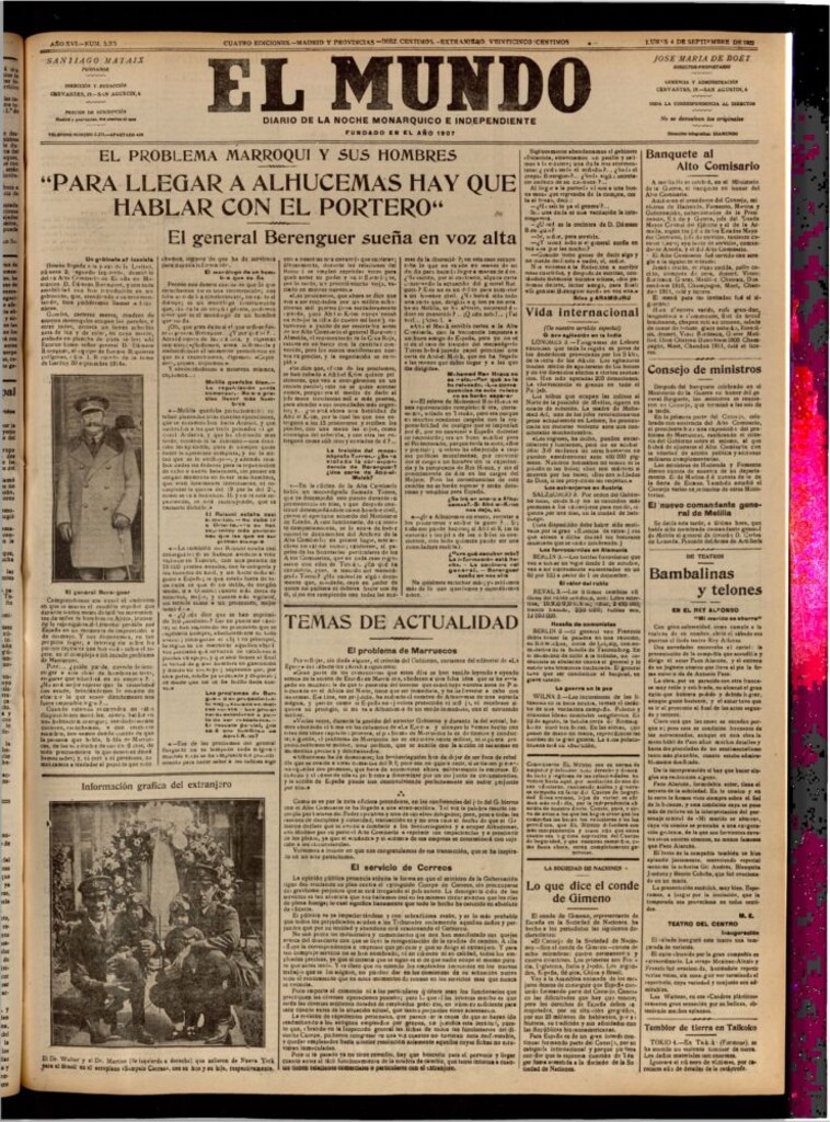 Miniatura de El Mundo del 4 de septiembre de 1922