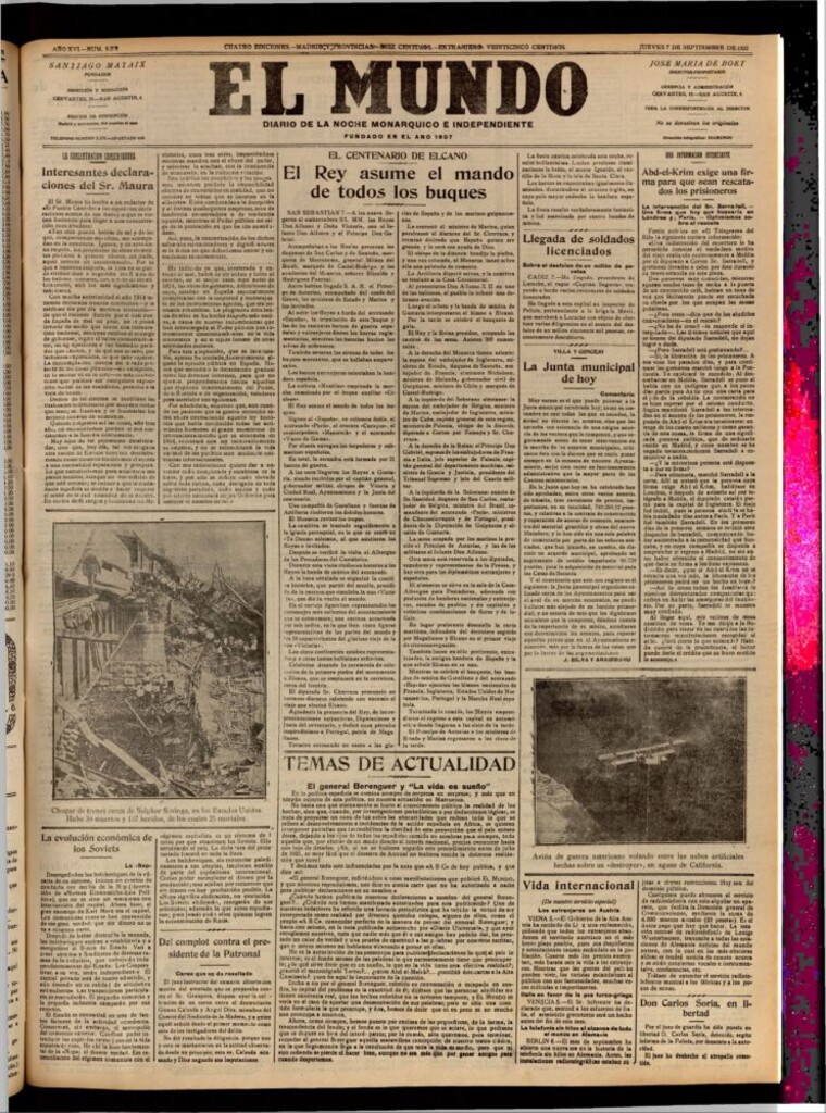 Miniatura de El Mundo del 7 de septiembre de 1922